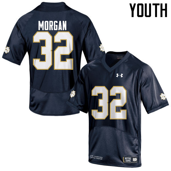Youth #32 D.J. Morgan Notre Dame Fighting Irish College Football Jerseys-Navy Blue - Click Image to Close